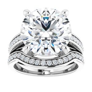 Rings Platinum  12 mm Round Engagement Ring Mounting