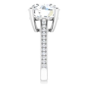 Rings Platinum  12 mm Round Engagement Ring Mounting
