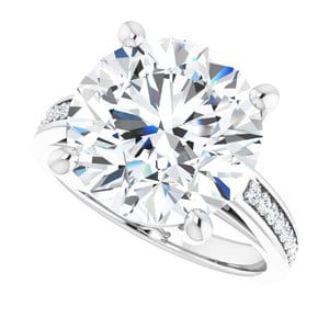 Rings Platinum  12 mm Round Engagement Ring Mounting