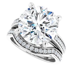 Rings Platinum  12 mm Round Engagement Ring Mounting