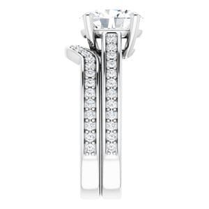 Rings 14K White  9x7 mm Oval Engagement Ring Mounting