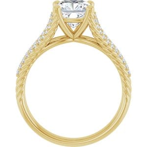 Rings 14K Yellow  7 mm Cushion Engagement Ring Mounting