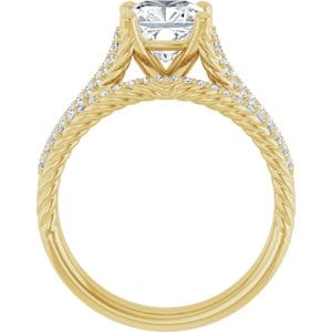 Rings 14K Yellow  7 mm Cushion Engagement Ring Mounting