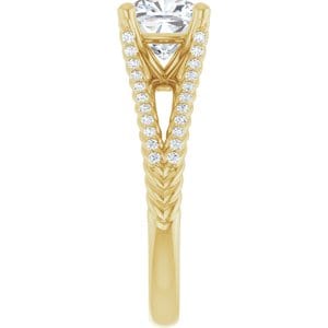 Rings 14K Yellow  7 mm Cushion Engagement Ring Mounting