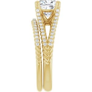 Rings 14K Yellow  7 mm Cushion Engagement Ring Mounting
