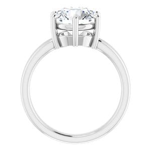 Rings 18K White  9 mm Round Solitaire Engagement Ring Mounting