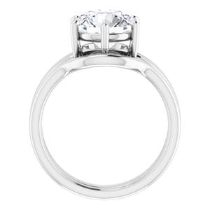 Rings 18K White  9 mm Round Solitaire Engagement Ring Mounting