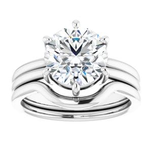 Rings 18K White  9 mm Round Solitaire Engagement Ring Mounting