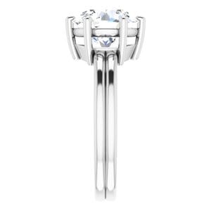 Rings 18K White  9 mm Round Solitaire Engagement Ring Mounting