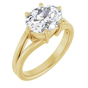Rings 14K Yellow  10x8 mm Oval Solitaire Engagement Ring Mounting