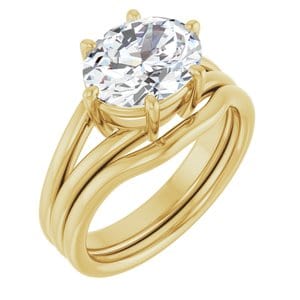 Rings 14K Yellow  10x8 mm Oval Solitaire Engagement Ring Mounting