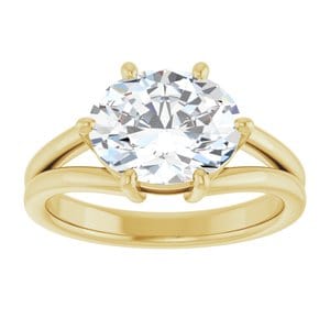Rings 14K Yellow  10x8 mm Oval Solitaire Engagement Ring Mounting