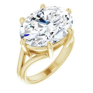 Rings 14K Yellow  16x12 mm Oval Solitaire Engagement Ring Mounting