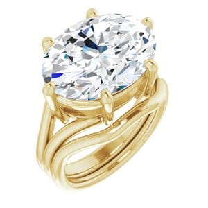 Rings 14K Yellow  16x12 mm Oval Solitaire Engagement Ring Mounting