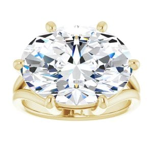 Rings 14K Yellow  16x12 mm Oval Solitaire Engagement Ring Mounting