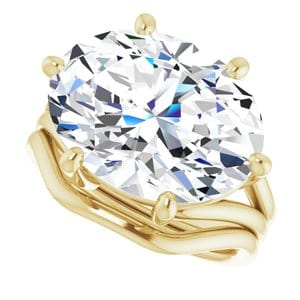 Rings 14K Yellow  16x12 mm Oval Solitaire Engagement Ring Mounting