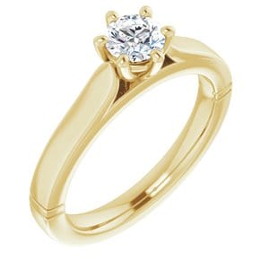 Rings 14K Yellow  4.8 mm Round Solitaire Engagement Ring Mounting