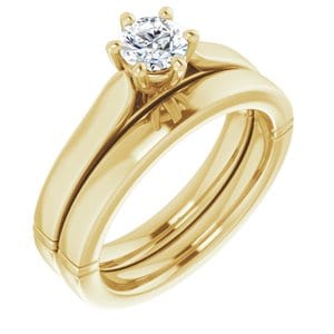 Rings 14K Yellow  4.8 mm Round Solitaire Engagement Ring Mounting