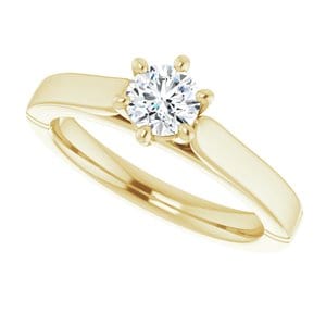 Rings 14K Yellow  4.8 mm Round Solitaire Engagement Ring Mounting