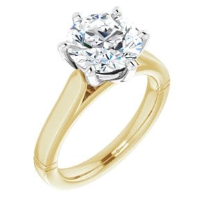 Rings 14K Yellow & White 8.8 mm Round Engagement Ring Mounting