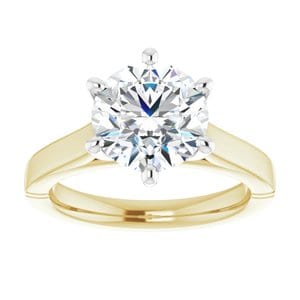 Rings 14K Yellow & White 8.8 mm Round Engagement Ring Mounting