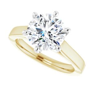 Rings 14K Yellow & White 8.8 mm Round Engagement Ring Mounting