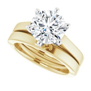 Rings 14K Yellow & White 8.8 mm Round Engagement Ring Mounting