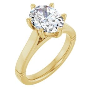 Rings 14K Yellow  10x8 mm Oval Solitaire Engagement Ring Mounting