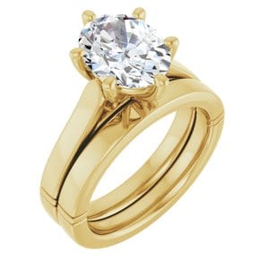 Rings 14K Yellow  10x8 mm Oval Solitaire Engagement Ring Mounting