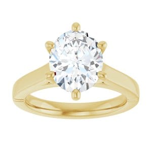 Rings 14K Yellow  10x8 mm Oval Solitaire Engagement Ring Mounting