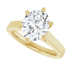 Rings 14K Yellow  10x8 mm Oval Solitaire Engagement Ring Mounting