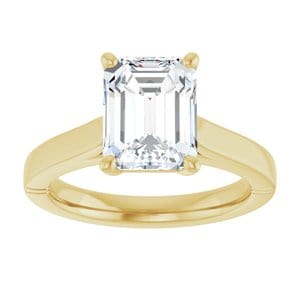 Rings 14K Yellow  9x7 mm Emerald Solitaire Engagement Ring Mounting