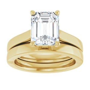 Rings 14K Yellow  9x7 mm Emerald Solitaire Engagement Ring Mounting