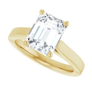 Rings 14K Yellow  9x7 mm Emerald Solitaire Engagement Ring Mounting