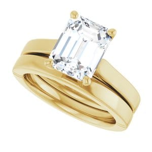 Rings 14K Yellow  9x7 mm Emerald Solitaire Engagement Ring Mounting