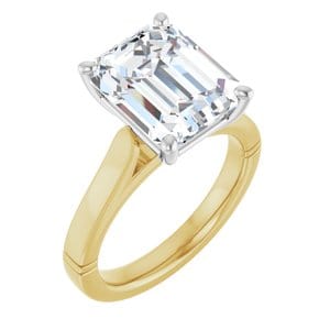 Rings 14K Yellow & White 11x9 mm Emerald Engagement Ring Mounting
