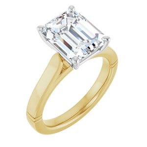 Rings 14K Yellow & White 10x8 mm Emerald Engagement Ring Mounting