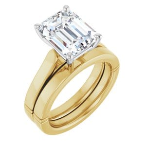 Rings 14K Yellow & White 10x8 mm Emerald Engagement Ring Mounting