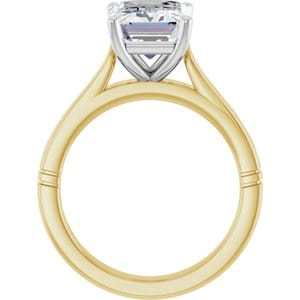 Rings 14K Yellow & White 10x8 mm Emerald Engagement Ring Mounting
