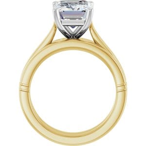 Rings 14K Yellow & White 10x8 mm Emerald Engagement Ring Mounting