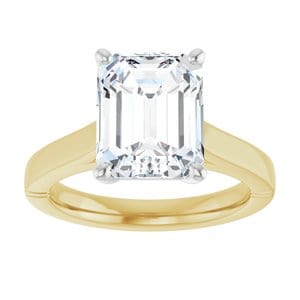 Rings 14K Yellow & White 10x8 mm Emerald Engagement Ring Mounting