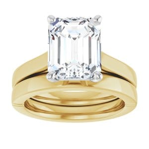 Rings 14K Yellow & White 10x8 mm Emerald Engagement Ring Mounting