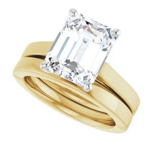Rings 14K Yellow & White 10x8 mm Emerald Engagement Ring Mounting