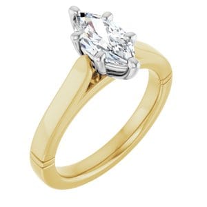 Rings 18K Yellow & White 10x5 mm Marquise Engagement Ring Mounting