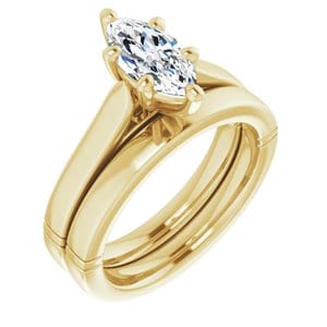 Rings 14K Yellow  10x5 mm Marquise Solitaire Engagement Ring Mounting