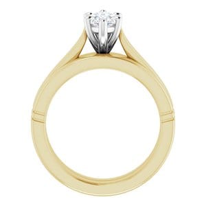 Rings 18K Yellow & White 10x5 mm Marquise Engagement Ring Mounting