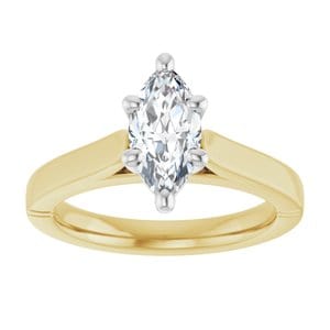 Rings 18K Yellow & White 10x5 mm Marquise Engagement Ring Mounting