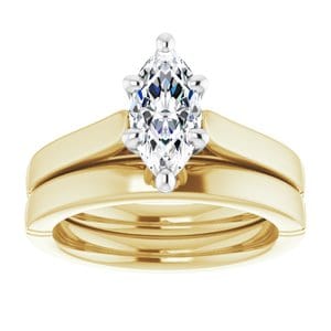 Rings 18K Yellow & White 10x5 mm Marquise Engagement Ring Mounting