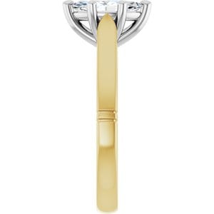 Rings 18K Yellow & White 10x5 mm Marquise Engagement Ring Mounting