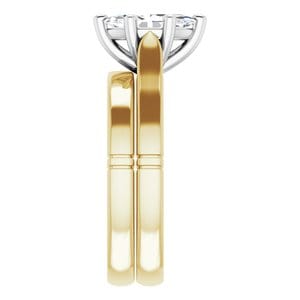 Rings 18K Yellow & White 10x5 mm Marquise Engagement Ring Mounting